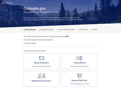 Colorado.gov Checkout ui