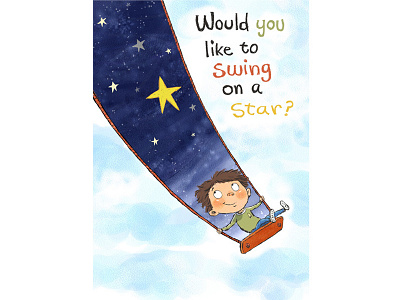 Swing On A Star childrens book illustration illustration kidlitart kids book art swing on a star