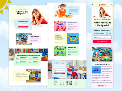 Landing page for the children's center Wunderkind landing page photoshop