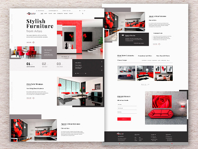 Landing page for Artes furniture studio