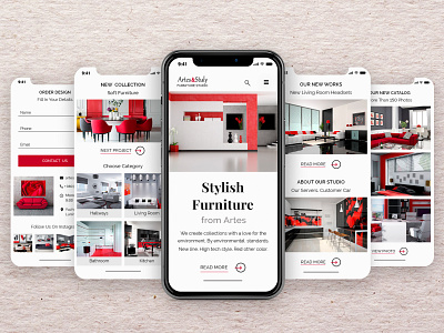 Responsive landing page for Artes furniture studio adaptive adaptive design adobe photoshop landing page landing page design