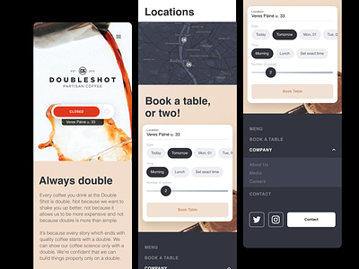 Doubleshot Coffe house redesign branding coffee coffeeshop design figma flat minimal ui ux vector web website