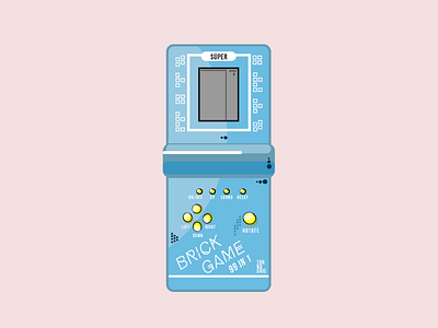 Tetris blue game illustration minimal tetris