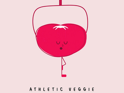 Athletic Veggie illustration vegan veggie work yoga