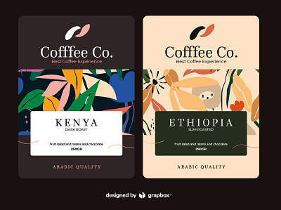 Coffee Label Concept with Seamless Floral Pattern coffee label illustrator product design
