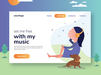 My Music Flat Design Web Free Vector