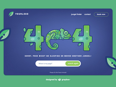 Chameleon 404 Page Free Illustration 404 error page 404 page design errorpage freebies illustration