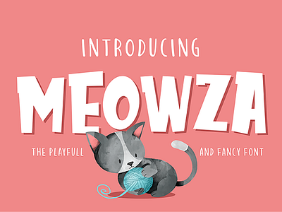 Meowza Display Font (Free Edition) cat font font design