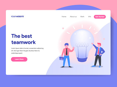 Landing page template of Business Idea design flat freebies illlustration landing page