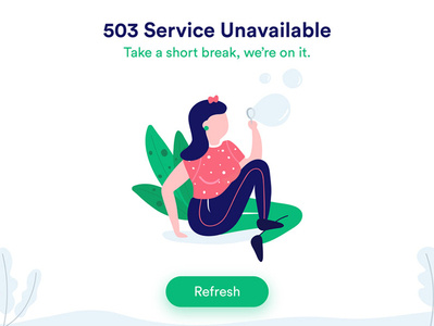 Service Unavailable Page Illustration error page flat freebies illustration