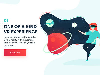 Illustration VR Landing Page flat freebies illustration