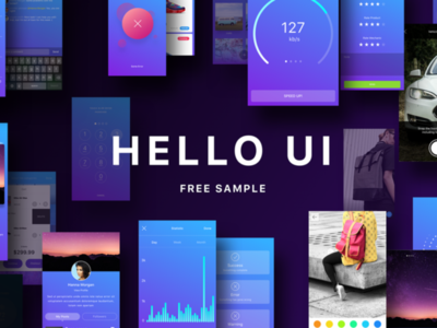 Hello UI Kit (Free Sample) design freebies ui pack uidesign