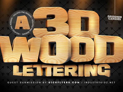 3D Wooden Lettering Pack 3d freebies lettering