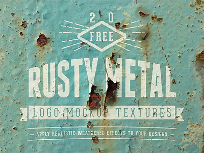 Free* 20 Realistic Rusty Metal Logo Mockup Textures