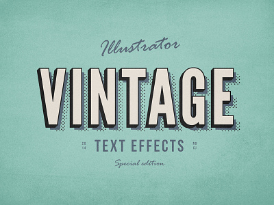 3 Illustrator Vintage Text Effects font effect freebies layer style text effect