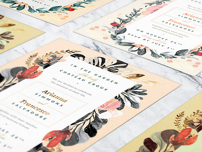 Free* Blush Noir Wedding Invitations freebies invitaion psd