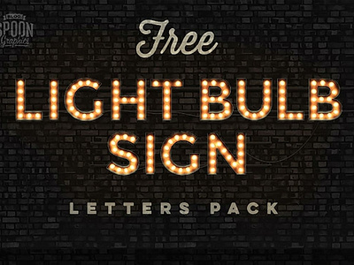 Free* Realistic Vintage Light Bulb Sign Letters font freebies graphic letters