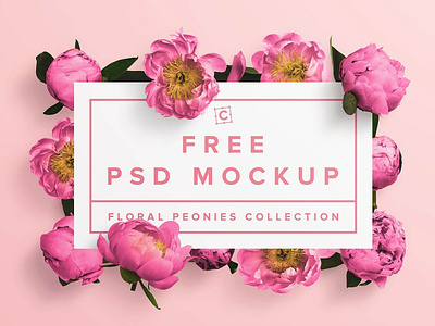 Free* Floral Peonies Collection Mockup design freebies mockup
