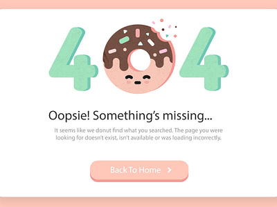 Free* 404 Error Page Donut 404 404 error freebies illustration