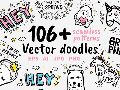 3 Doodle Free Sample Vector doodles freebies vector