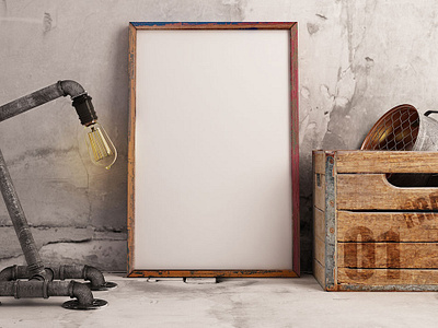 Frame Mockup With Lamp