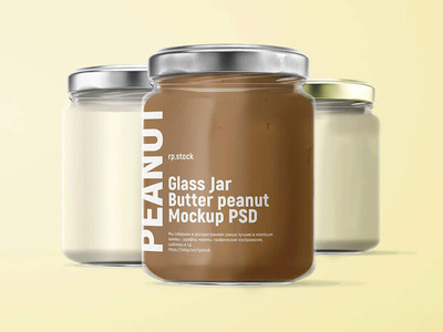 Glass Jar Butter Peanut Mockup