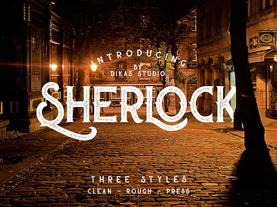 Sherlock Press Retro Font Sample font font design freebies