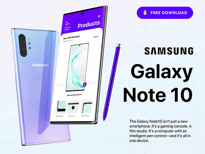 Samsung Galaxy Note 10 Mockup Free PSD