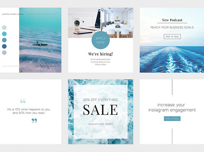 Blue Ocean Instagram Templates freebies instagram instagram template