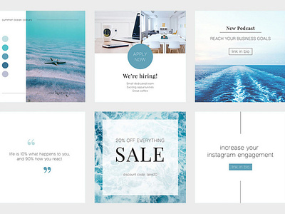 Blue Ocean Instagram Templates