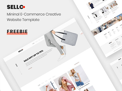 Sello – Minimal E-Commerce Website Template XD design e commerce theme freebies shopping web template