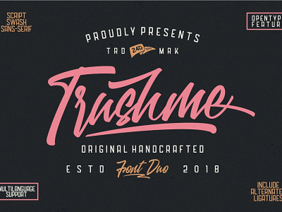 Trushme Font Duo Free Sample font font design freebies