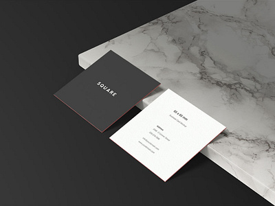 Square Business Card Mockup Sample