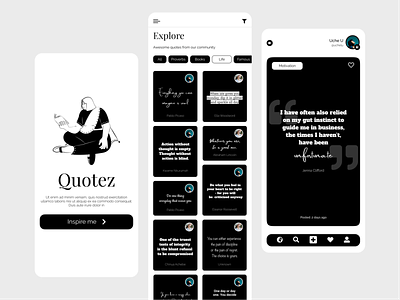 Quotez App design inspiration quotes quotes app ui ux