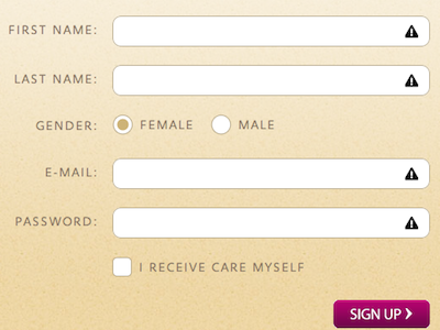 Caren Cares Signup form caren