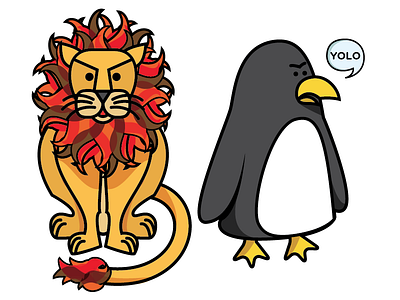 New Characters Concepts characters fun illustrator lion penguin playful