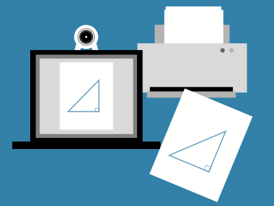 Computer, Printer, Camera camera computer illustrator laptop math print printer triangle vector