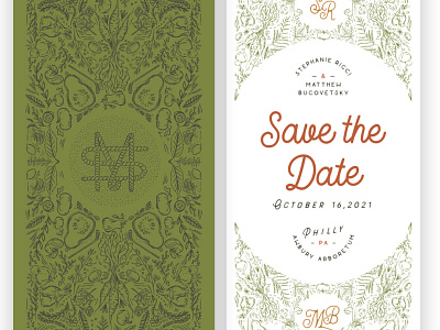 Save the Date animals autumn drawing fall foliage green illustraion invitation invites leaves october pumpkin rustic save the date save the dates typography vegetables wedding wedding card weddings