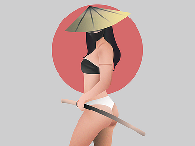 Katana Queen booty icon illustration illustrator katana katanaqueen samurai