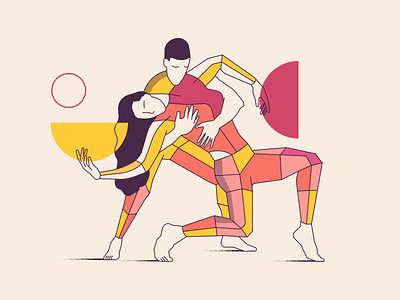 Dance & Passion colors dance illustration illustrator man shapes vector woman