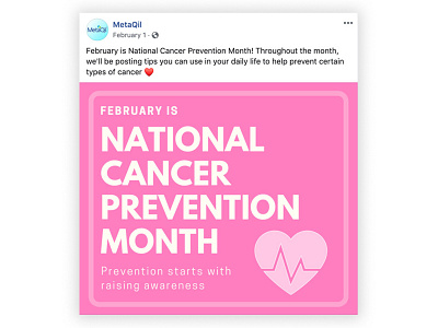 MetaQil National Cancer Prevention Post facebok post design facebook facebook post social media social media design social media marketing social media post
