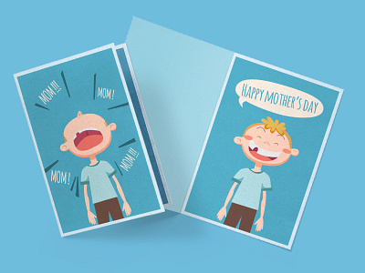 Mother's day card cartoon children childrens illustration greeting card illustration illustrator kid mockup mothers day