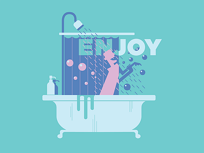 Shower art cartoon design digital flat illustration illustrator poster sketch vector