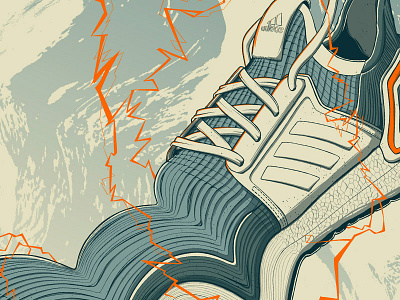 Adidas ULTRABOOST19 Poster adidas adobe art color creative design digitalart drawing illustration illustrator photoshop poster rgb running sketch vector