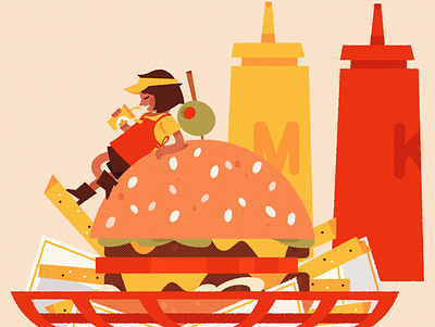 DOUBLE burger digital art digital illustration illustration vector vector illustration