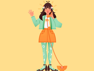 Hellohellohello! digital art digital illustration fashion girl illustration phone vector vector illustration