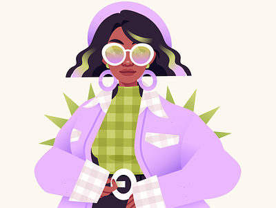 Spikes/Shades digital art digital illustration fashion girl illustration outfit portrait sunglasses vector vector illustration