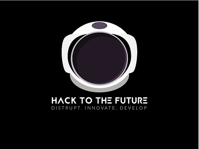 Hack To The Future astronaut hackathon hacktothefuture iconography logo space