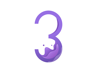 3 Dribbble 3 logo numbers numericlogo redesign