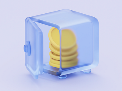 Glass safe 3d blender blender3d glass illustration render